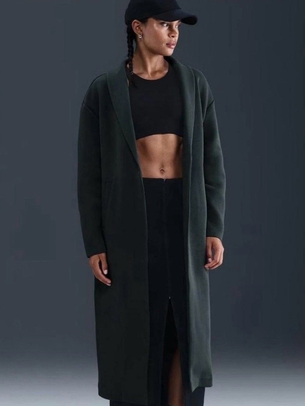 Nike Tech Fleece Oversized Coat Jacket Green Women’s Sz Small FQ2602-390